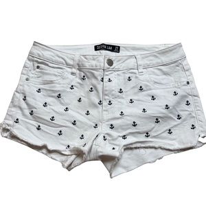 White Anchor Jean Shorts Mid Rise Size 27